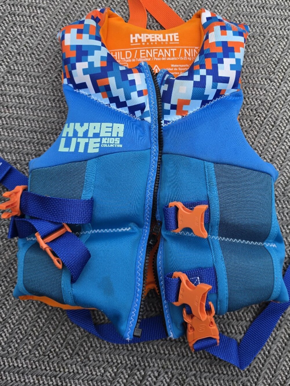 Kids Blue & Orange Life Vest - Child Swim Jacket